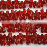 10*20mm Red Faceted Raindrop Crystal Beads thumbnail-1