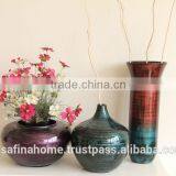 Round Colored Lacquer Decorative Flower Vase thumbnail-1