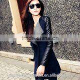 Winter Womens Long Warm PU Leather Sleeve Jacket Coat Parka Trench Windbreaker thumbnail-2