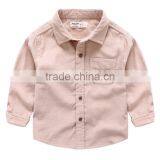 Arrival Boys Fall Pure Colour Corduroy Shirts Boutigue Clothing With Patch Sleeve thumbnail-2