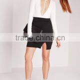 New Arrival Lady Elegant High Waisted Black Mini Skirt thumbnail-4