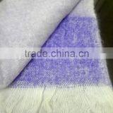 Purple and While Fliuffy Shawl With Long Tassles, Wholesale Acrylic Shawls From India thumbnail-2