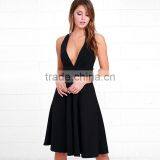 Maxnegio Sexy Women Party Wear Deep v Neck Casual Dress thumbnail-4