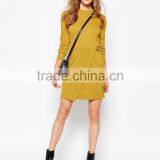 MGOO High Quality Wholesale Autumn Office Dresses Fashion Brand Design OL Vestidos Yellow Casual Pencil Dress Long Sleeve 8564 thumbnail-4