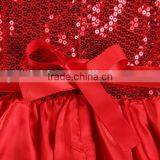 Newest Christmas Red Tulle Sequin Frocks Baby Girls Red Dresses thumbnail-3