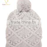 Light Color 100 Cashmere Cable Knitted Winter Hats for Women thumbnail-1