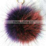 Myfur Natural Dyed Random Unique Colorful Fur Pom Pom Key Chain Bag Accessory thumbnail-1