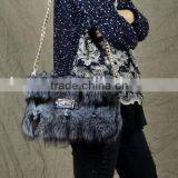 Genuine Leather and Fox Hair Fur Bag thumbnail-6
