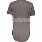 Stylish Slate Round Neck Distressed Long Line T Shirt for Man thumbnail-2