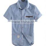Fancy Double Pocket Short Sleeve Oxford Men Shirt thumbnail-1