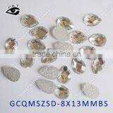 Hot Fix Acrylic Rhinestone Faceted Epoxy Stones Drop Shape 8x13mm Crystal Clear thumbnail-2