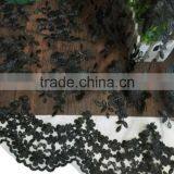 2016 Fashion Lace Fabric 1yard/ 7 Color Optional French Tulle Embroidered Flower Transparent Net For Wedd thumbnail-3