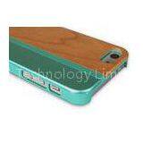 Natural Wood And Aluminum Wooden Cell Phone Case , Shock Absorbing Mobile Phone Cases