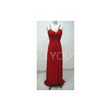 Chiffon Red Elegant Evening Dresses Backless Asymmetrical Mermaid Style Maxi Dress