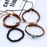 NEW Retro Angel Wing Heart Leather Charm Bracelet Plated DIY Braided Bangle 4 Pack thumbnail-4