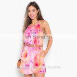China Online Shopping Hot Dress in Orange Tie Dye Print Dress for Women thumbnail-4