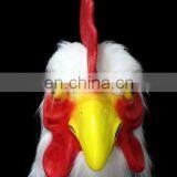 White Latex Rooster Adults Mad Chicken Cockerel Mask thumbnail-2