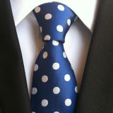 Extra Long Blue Polyester Woven Necktie High Manscraft Standard Length