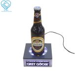 colorful LED magnetic levitating bottle display stand ,acrylic glowing promotional wine display stand