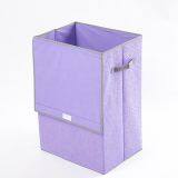 wholesale purple oversized foldable storage box cardboard car storage box with lid non-woven tall laundry basket