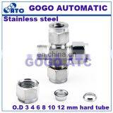 High Quality Quick Coupler O.D 3/8'' Inch Hard Tube Stainless Steel 304 Four Way X Type Connector Fittings for Brewing thumbnail-2
