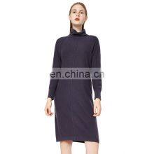Women Long Sleeve Casual Turtle Neck Wool Cashmere Knit Dress Sweater thumbnail-2