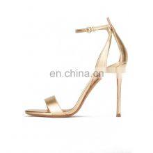 Golden Color Heel Sandal Open Toe Ladies High Heels Sandals With Ankle Strap Women Shoes thumbnail-3