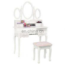 Factory Folding Mirror Vanity Set Makeup Table Dresser thumbnail-2