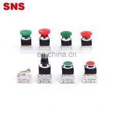 SNS MOV Series Aritac Type Air Pneumatic Aluminum Alloy Body Push Button Mechanical Valve