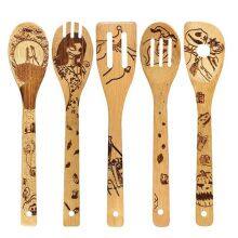 Bamboo Kitchen Tool Engraved Bamboo Utensil Set Burned Bamboo Wooden Tool thumbnail-3