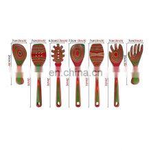 7Pcs Premium Natural Wood Slotted Spatulas Spoons Set Utensils For Cookware Kitchen Cooking thumbnail-5