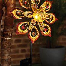 OEM Customized New Design Garden Metal Solar Garden Patio Light Wind Spinners thumbnail-5