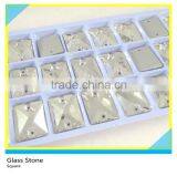 Square 2 Holes Glass Sew on Stone 8x8mm/10x10mm/12x12mm thumbnail-2