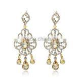Stylish Retro Rhombus Crystal Ethnic Style Chandelier Earrings thumbnail-3