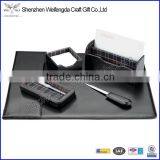 Fancy Black 5 Pieces Faux Leather Office Suites