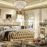 1.8m The noble french style princess bed / top leather luxury Champagne gold bed HF01