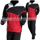 100% Polyester Micro Fiber Twill Tracksuit/Training Suit/Jogging Suit in Black/Red/White color