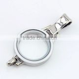 Hot sale 316L stainless steel white enamel lanyard screw floating charm locket                        
                                                Quality Choice