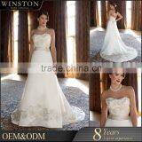 Popular Sale Scoop Pearl Lace Embroidered Wedding Dress thumbnail-1