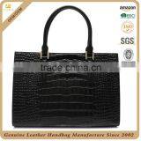 China Factory Real Leather Crocodile Handbag Lady Leather Handbag Genuine Leather Hand Bags for Women