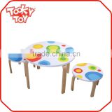 Safety wooden children table chair, children study table, art juvenile wooden children table and chair