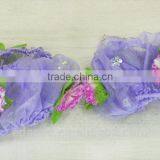 Girls Lovely Performance Wear,Leotard With Skirt for Stage,Childrens' Purple Ballet Leotard With Tutu for Performance thumbnail-3