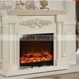 Cheap Wood Mantel Fireplace and Resin Log thumbnail-2