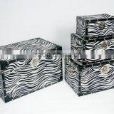 Retro Zebra Texture Square Box Storage thumbnail-1