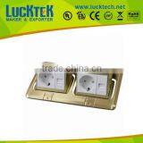 Multifunctional Floor Socket,Double Pop-up Floor Outlet Box Brass Europe Socket