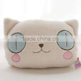 Hot-selling Light Pink Big Eye Panda Style Coral Fleece Cusion Blanket 2 in 1 Roll-matt, Baby's Folding Plush Blanket thumbnail-3