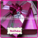 Cardboard Purple Storage Boxes With Ribbon Bow