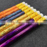 High Quality HB Round 7 Inch Wooden Laser Foil Hot Transfer Printing Pencil thumbnail-4