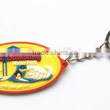 Wholesale Oval Shaped Custome Printing Soft Rubber PVC Metal Key Chain