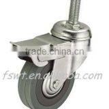 Industrial Gray PVC Stem Brake Caster thumbnail-2